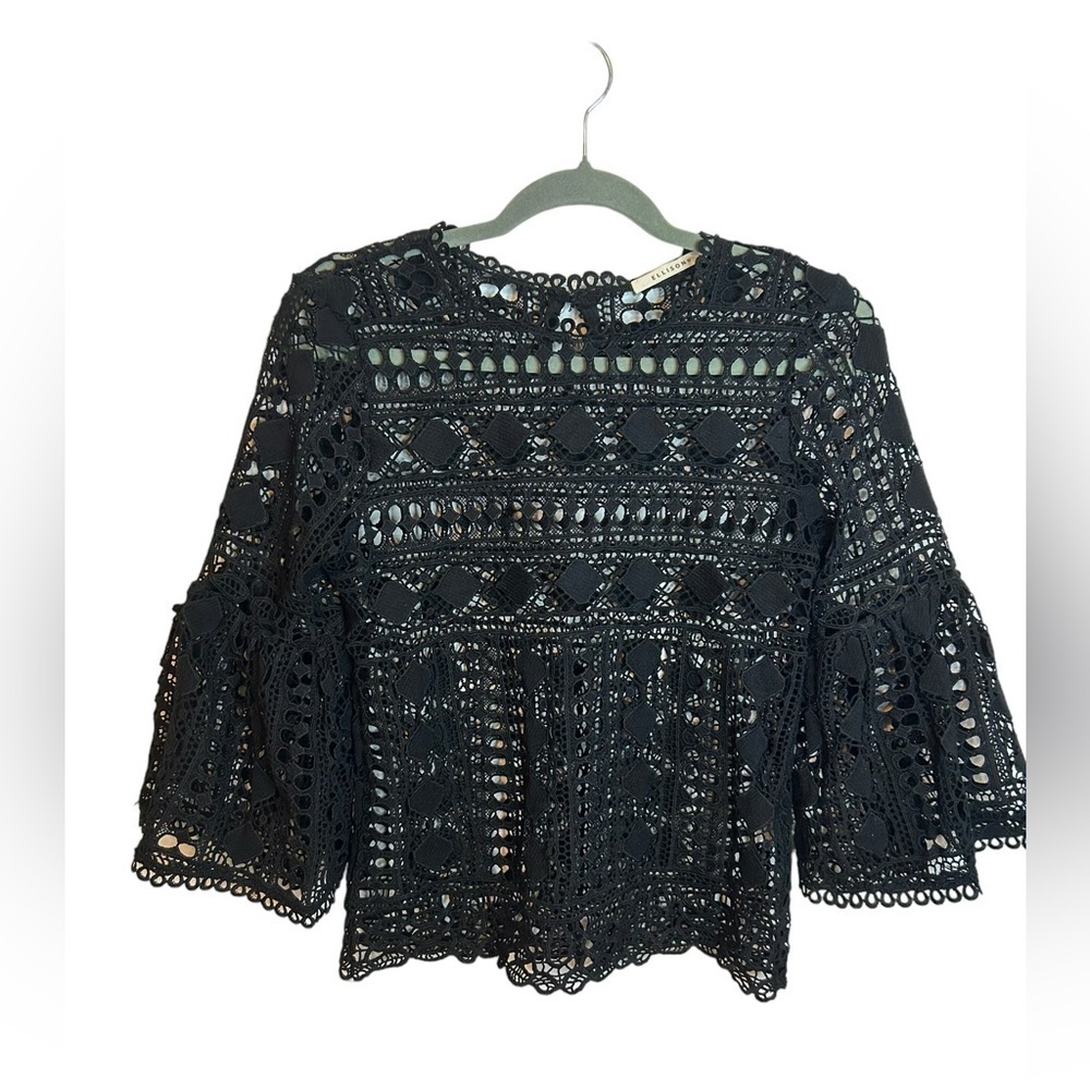 Ellison Crochet Overlay Blouse